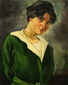 Αγήνωρ Αστεριάδης, Γυναίκα με πράσινο φόρεμα, 1924, λάδι σε καμβά, 63,5 x 49 εκ.