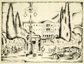 Αγήνωρ Αστεριάδης, Αθήνα, Πλατεία Συντάγματος, 11-9-1925, σινική μελάνη, 18 x 28,5 εκ.