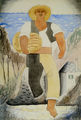 Αγήνωρ Αστεριάδης, Ο ψαράς, 1929, υδατογραφία σε χαρτόνι, 51 x 34,8 εκ.