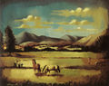 Αγήνωρ Αστεριάδης, Τεγέα. Τοπίο με άλογα, 1942, λάδι σε καμβά, 55 x 69 εκ.