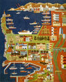 Αγήνωρ Αστεριάδης, Πειραιάς. Δύο λιμάνια, 1977, αβγοτέμπερα σε κοντραπλακέ, 81 x 60 εκ.