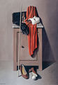 Σαράντης Καραβούζης, Το κόκκινο φουλάρι, 1992, λάδι σε μουσαμά, 116 x 81 εκ.