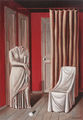 Σαράντης Καραβούζης, Εσωτερικό με άγαλμα, 1990, λάδι σε μουσαμά, 55 x 38 εκ.