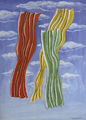 Σαράντης Καραβούζης, Κουρτίνες, 2003, λάδι σε μουσαμά, 40 x 30 εκ.