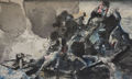 Maria Giannakaki, Tribute to Gericault, 2015, ink and watercolour on rice paper mounted on canvas, 120 x 200 cm