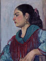 Vassilis Simos, Portrait of a gypsy woman, 1956, oil on canvas, 54 x 42 cm
