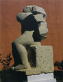 Γιώργος Χουλιαράς, Φιγούρα σε ένταση, 1977, πωρόλιθος, ύψος 105 εκ.