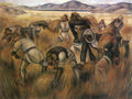 Alexandros Korogiannakis, Harvest, 1945-50, oil painting, 62 x 83 cm