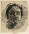 Tonia Nikolaidi, Rena Tsolaki, 1947, woodcut, 13 x 11.5 cm