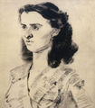 Tonia Nikolaidi, Portrait, 1950-52, etching, 25 x 22 cm