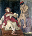 Vassilis Simos, Nude with doll, 1958, oil on canvas, 108 x 98 cm