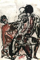 Vangelis Moustakas, Erotic, 1965, ink, paint, 70 x 50 cm