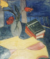 Vera Houtzoumis, Composition, oil on canvas, 64 x 54 cm
