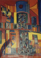 Vera Houtzoumis, Composition, oil on canvas, 73 x 55 cm