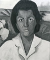 Dimosthenis Skoulakis, The portrait of Pigi, 1962, oil on canvas, 55 x 45 cm