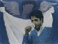Δημοσθένης Σκουλάκης, Ο νεκρός φίλος (Λευτέρης Ρόρρος), 1967, λάδι σε μουσαμά, 60 x 80 εκ.