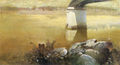 Irini Iliopoulou, Yellow river, 1992, oil on canvas, 110 x 200 cm