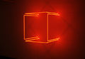 Stephen Antonakos, "Red Neon Box Off the Wall Edges Not Touching" 1974, Neon, 40"h x 40"w x 36"d, Photography by Mates-Katz-Inc