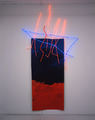 Stephen Antonakos, "Mani Sky" 1987, Neon, paint, canvas, 9΄h x 4΄4"w x 4"d, Photography by Greg Heins