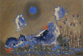 Giorgos Vakalo, Multiplying the moon, oil on canvas