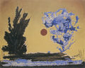 Giorgos Vakalo, Multiplying the moon, oil on canvas