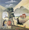 George Vakalo, Moliere "Le medecin malge lui", oil on canvas