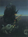 Hermann Blauth, The mean bird of death, 1972, oil, 80 x 65 cm