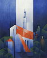 Hermann Blauth, From the series "Traveling", Church in Oberbayern, 2008, oil, 100 x 80 cm