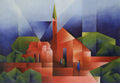 Χέρμαν Μπλάουτ, Από την ενότητα "Ταξιδεύοντας", Η εκκλησία στο Langeog, 2007, λάδι, 70 x 100 εκ.