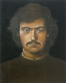 Κυριάκος Κατζουράκης, Σωτήρης, 1977, λάδι σε ξύλο, 50 x 30 εκ.