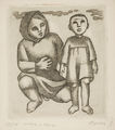 Fotis Mastichiadis, Mother and child, 1994, eau forte, 12.5 x 11.5 cm