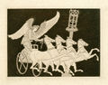 Fotis Mastichiadis, Four-horse chariot, 1951, eau forte