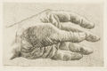 Fotis Mastichiadis, The hand of the artist, engaving, 12 x 17 cm