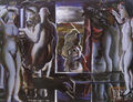 Γιώργος Νικολακόπουλος, Το κυνήγι της γούνας, 1983-4, ακρυλικό πλαστικό, 66 x 94 εκ.
