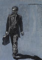 Γιάννης Βαλαβανίδης, Στο δρόμο, 2010, τέμπερα σε χαρτί, 42 x 30 εκ.