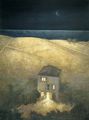 Dafni Angelidou, Night landscape, 1994, acrylics, 80 x 60 cm