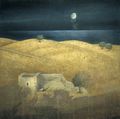 Dafni Angelidou, Night landscape F, 1994, acrylics, 60 x 60 cm