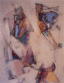 Γιώργος Γκολφίνος, Γυναίκα σε Bar, 1982, ακρυλικά, λάδι, 186 x 120 εκ.