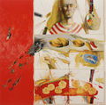 Γιώργος Γκολφίνος, Χωρίς τίτλο, 1999-2000, μικτή τεχνική σε χαρτί, πανί και ξύλο, 120 x 120 εκ.