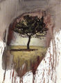 Giorgos Golfinos, Pine tree, 1988, watercolour on paper, 29 x 21 cm