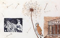 Χριστόφορος Κατσαδιώτης, Carte Postale from Greece with Love, 2015, οξυγραφία, ραμμένο κολάζ, 25 x 39,5 εκ.