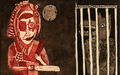 Χριστόφορος Κατσαδιώτης, La revanche du petit chaperon rouge, 2012,  οξυγραφία, 24 x 39 εκ.