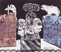 Χριστόφορος Κατσαδιώτης, Place de la Republique, 2015, οξυγραφία, 24,4 x 28,5 εκ.