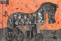 Χριστόφορος Κατσαδιώτης, Δούρειος Ίππος, 2012, οξυγραφία, 30 x 44 εκ.