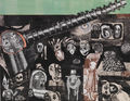 Χριστόφορος Κατσαδιώτης, Το τρυπάνι, 2013, οξυγραφία, ραμμένο κολάζ, 31,5 x 39,5 εκ.