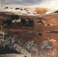 Γιώργος Ζιάκας, Άθιτος, Χαλκιδική, 1966, λάδι σε μουσαμά, 100 x 100 εκ.