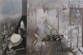 Ηώ Αγγελή, Αβέβαιες Ώρες, 2001,  μικτή τεχνική, 100 x 150 εκ.