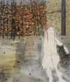 Ηώ Αγγελή, Κόκκινο Σκουφάκι, 2003,  μικτή τεχνική, 130 x 110 εκ.