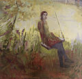 Ηώ Αγγελή, Αιώρα, 2008, ακρυλικό σε καμβά, 140 x 150 εκ.