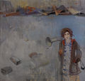 Ηώ Αγγελή, Στην πορεία, 2008, ακρυλικό σε καμβά, 140 x 150 εκ.